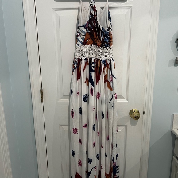 White print with colors Maxi dress - Picture 4 of 4